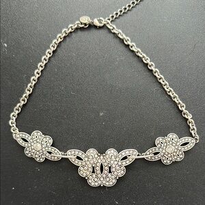 Elegant Silver Necklace with Crystal Accents
